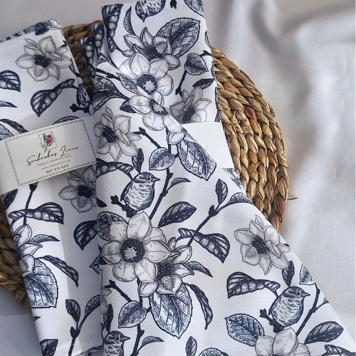 Magnolias on White - Napkins