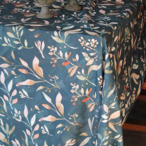 Dark Green with Leaves - Tablecloth